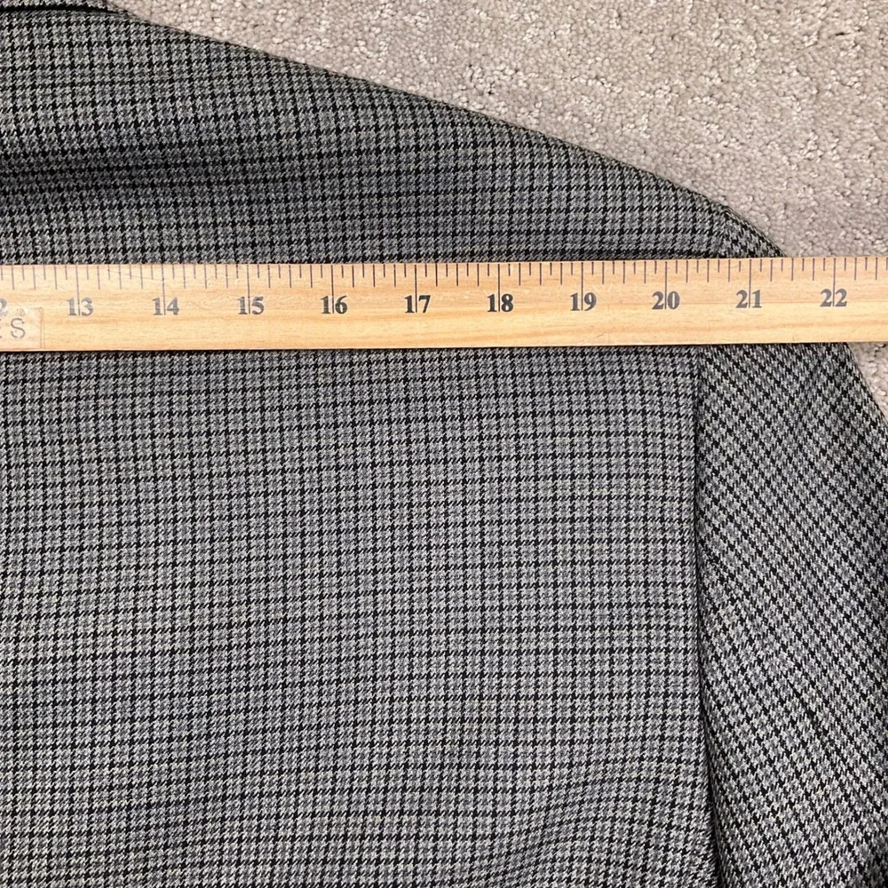 Lauren Ralph Lauren Blazer Mens 46L Gray Houndstooth Micro Check 2 Button Preppy